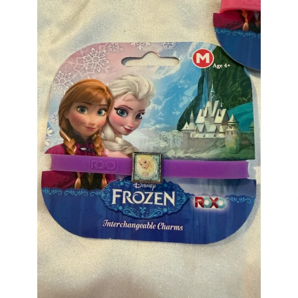 Disney Frozen ROXO 3 Silicone Bracelet Set Elsa Anna Olaf Interchangeable Charm